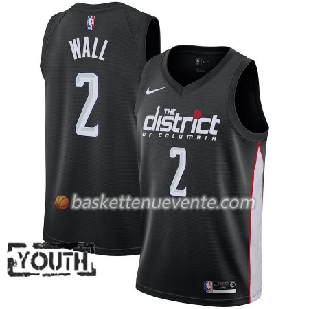 Maillot Basket Washington Wizards John Wall 2 2018-19 Nike City Edition Noir Swingman - Enfant